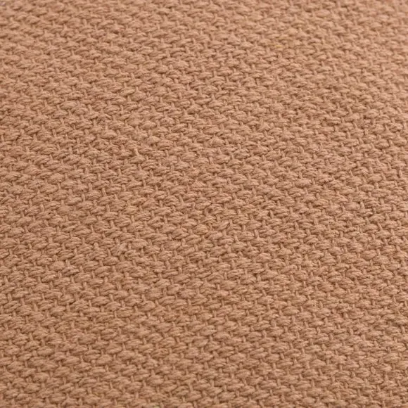 Square Cushion with Zip Cover - Camel, Cotton