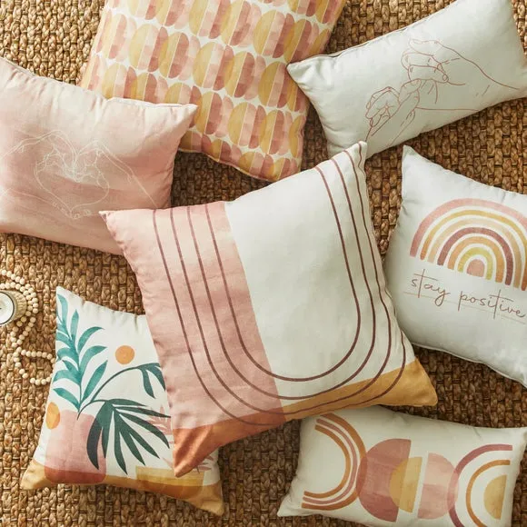 Square Cushion with Zip Cover - Natural