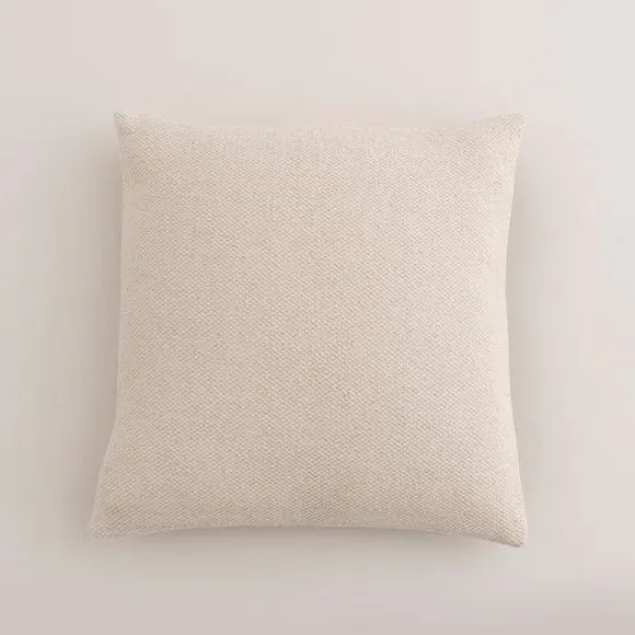 Square Cushion with Zip Cover - Natural, Cotton
