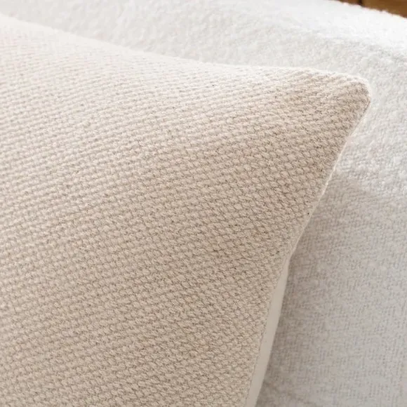 Square Cushion with Zip Cover - Natural, Cotton