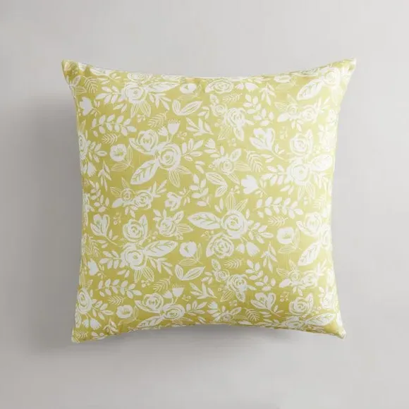 Square Cushion with Zip Cover - Ochre, Fabric