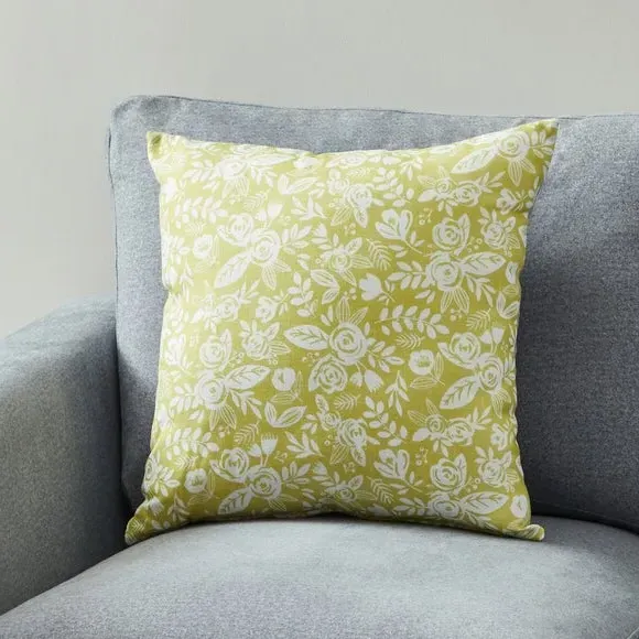 Square Cushion with Zip Cover - Ochre, Fabric image
