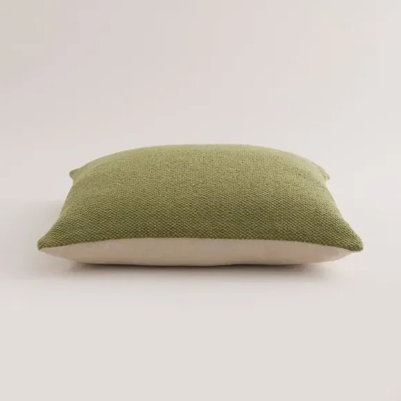 Square Cushion with Zip Cover - Olive, Cotton