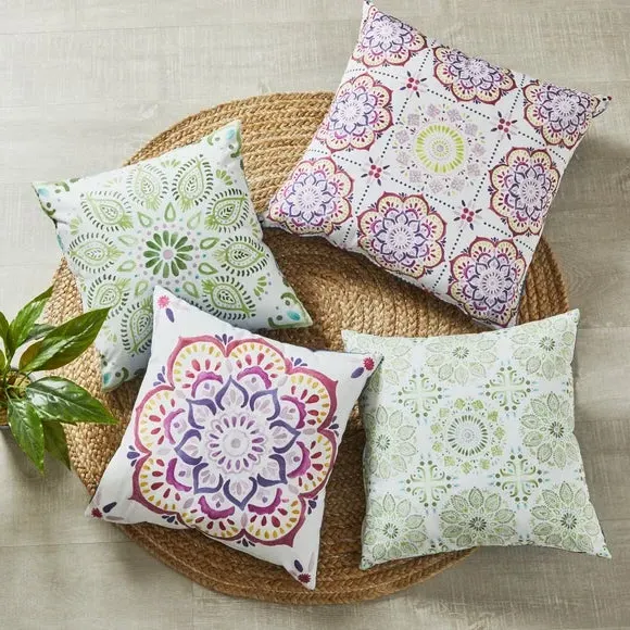 Square Cushion with Zip Cover - Pink, Fibre