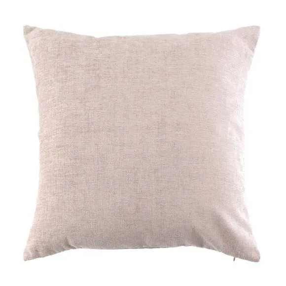 Square Cushion with Zip - Cream, Chenille