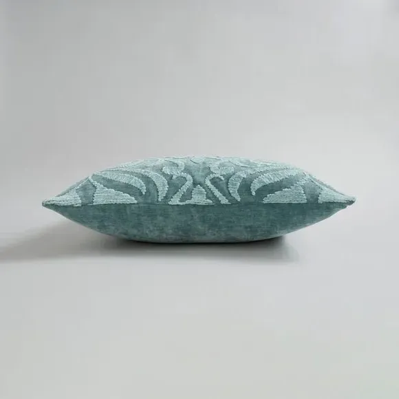 Square Cushion with Zip - Duck Egg, Chenille