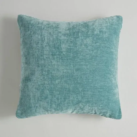 Square Cushion with Zip - Duck Egg, Chenille