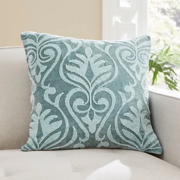 Square Cushion with Zip - Duck Egg, Chenille image