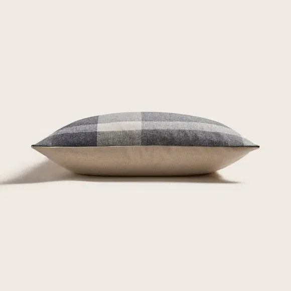 Square Cushion with Zip Fastening - Grey, Polyester