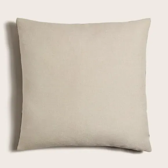 Square Cushion with Zip Fastening - Grey, Polyester
