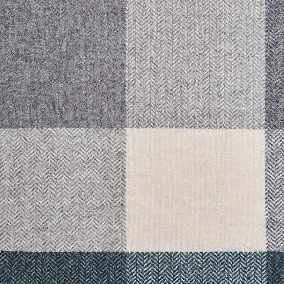Square Cushion with Zip Fastening - Grey, Polyester
