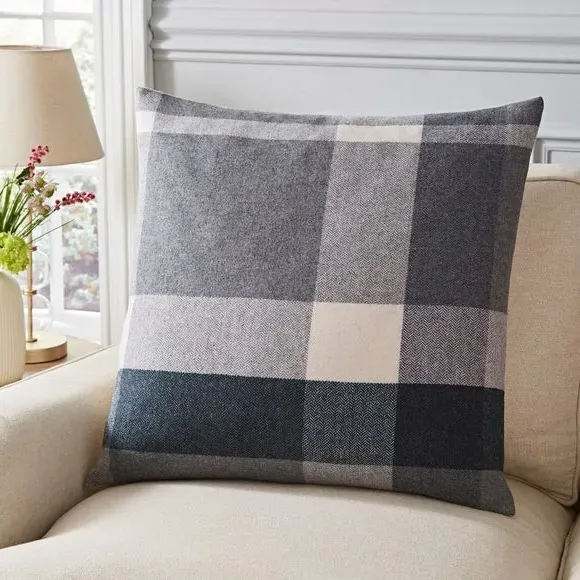 Square Cushion with Zip Fastening - Grey, Polyester image