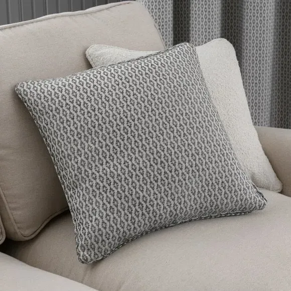 Square Cushion with Zip Fastening - Grey