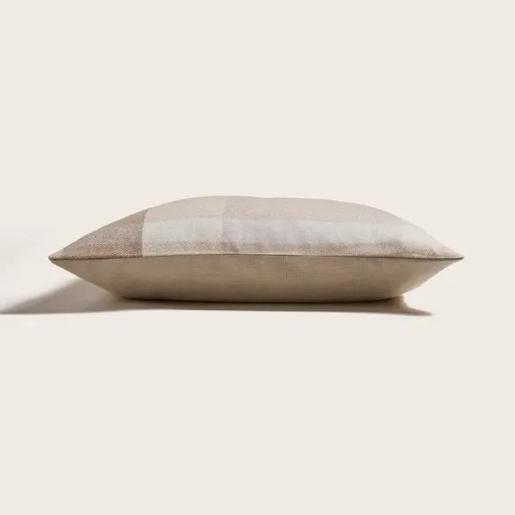 Square Cushion with Zip Fastening - Natural, Polyester