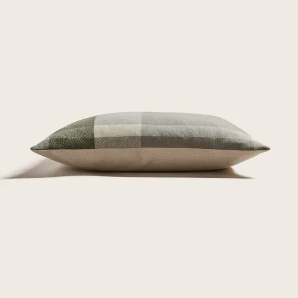 Square Cushion with Zip Fastening - Olive, Polyester