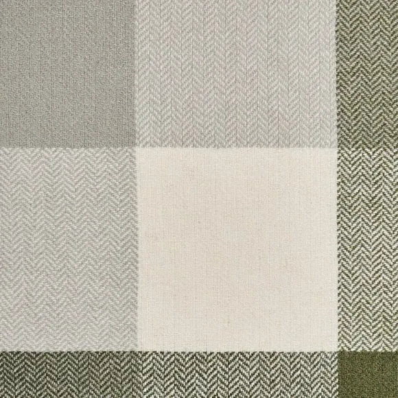 Square Cushion with Zip Fastening - Olive, Polyester
