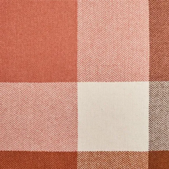Square Cushion with Zip Fastening - Orange, Polyester