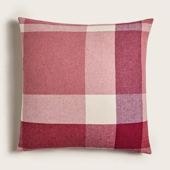 Square Cushion with Zip Fastening - Purple, Polyester