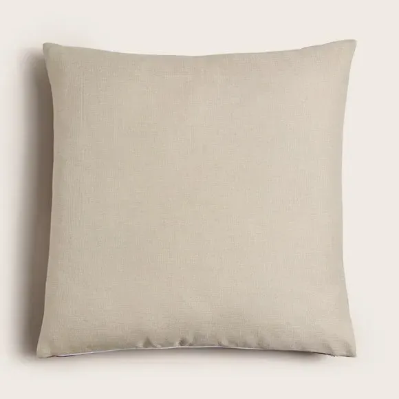Square Cushion with Zip Fastening - Purple, Polyester