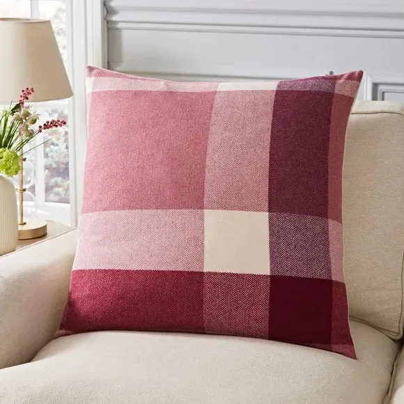 Square Cushion with Zip Fastening - Purple, Polyester