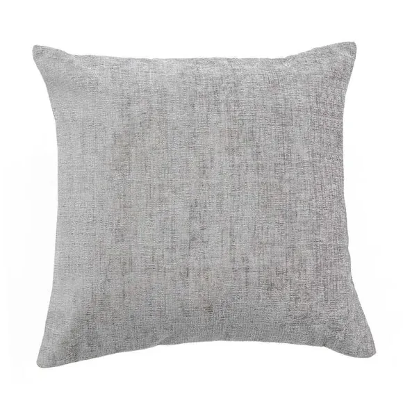 Square Cushion with Zip - Grey, Chenille