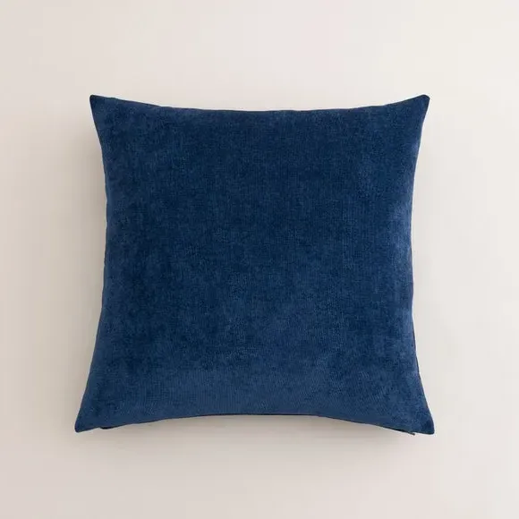 Square Cushion with Zip - Indigo, Velour