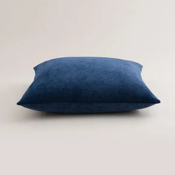 Square Cushion with Zip - Indigo, Velour
