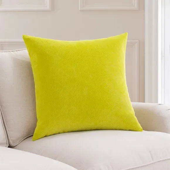 Square Cushion with Zip - Lime, Velour