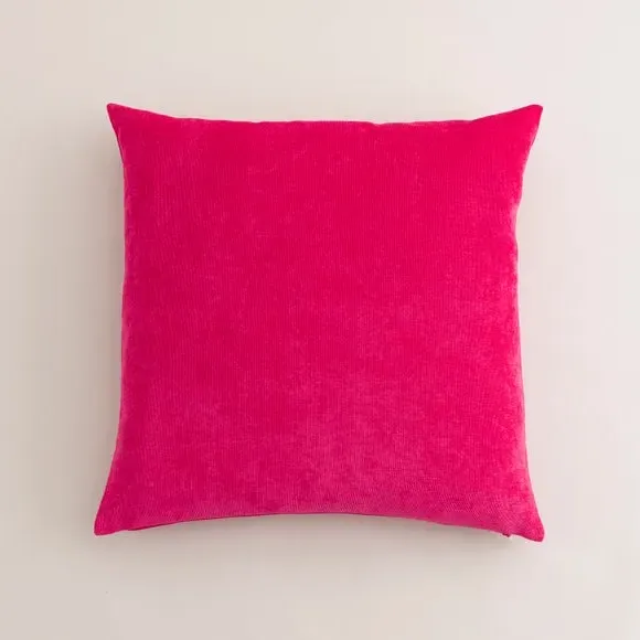 Square Cushion with Zip - Magenta, Velour