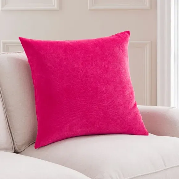Square Cushion with Zip - Magenta, Velour