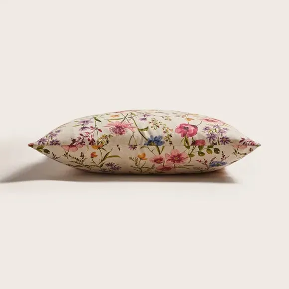 Square Cushion with Zip - Multicolor, Polyester