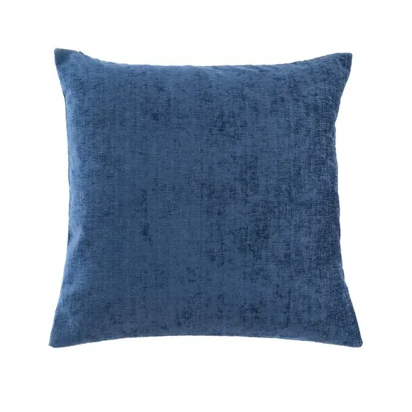 Square Cushion with Zip - Navy, Chenille