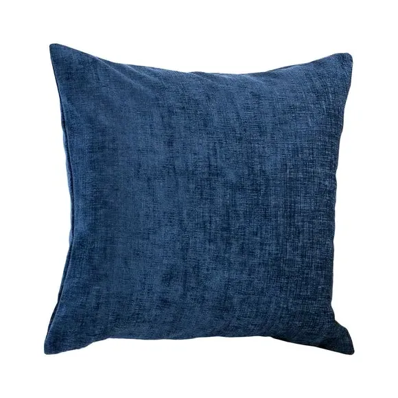 Square Cushion with Zip - Navy, Chenille