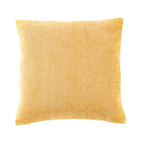 Square Cushion with Zip - Ochre, Chenille