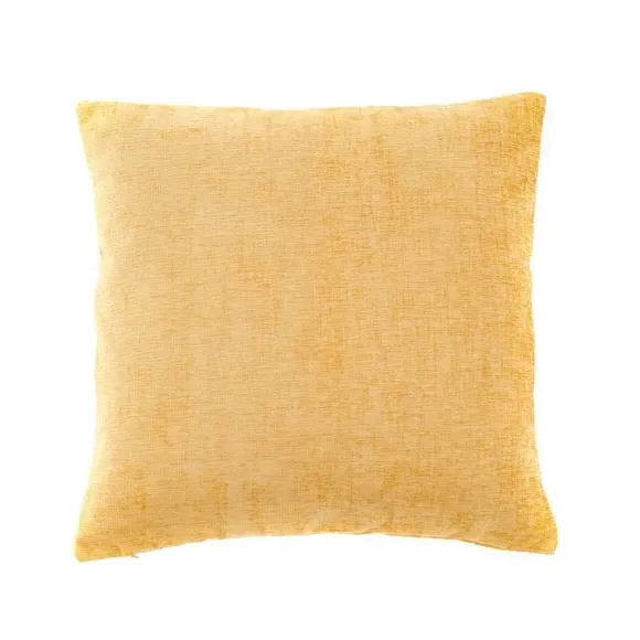 Square Cushion with Zip - Ochre, Chenille