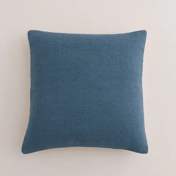 Square Cushion with Zip - Pacific Blue, Cotton
