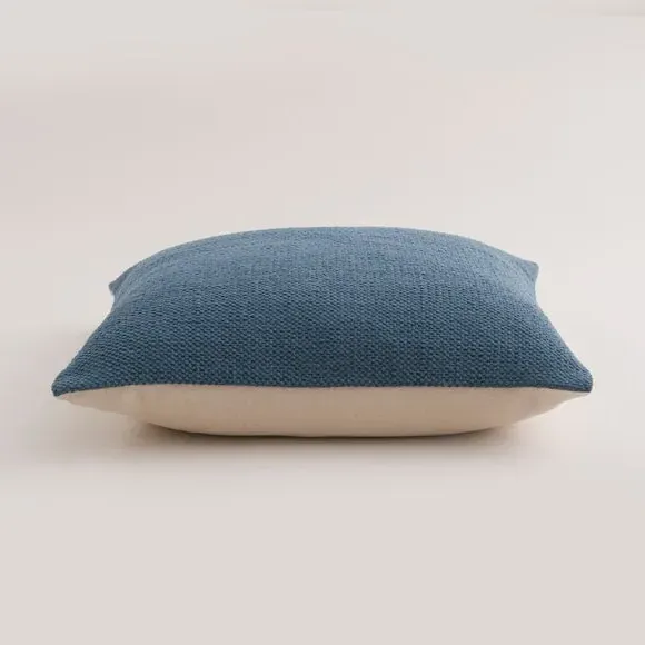 Square Cushion with Zip - Pacific Blue, Cotton