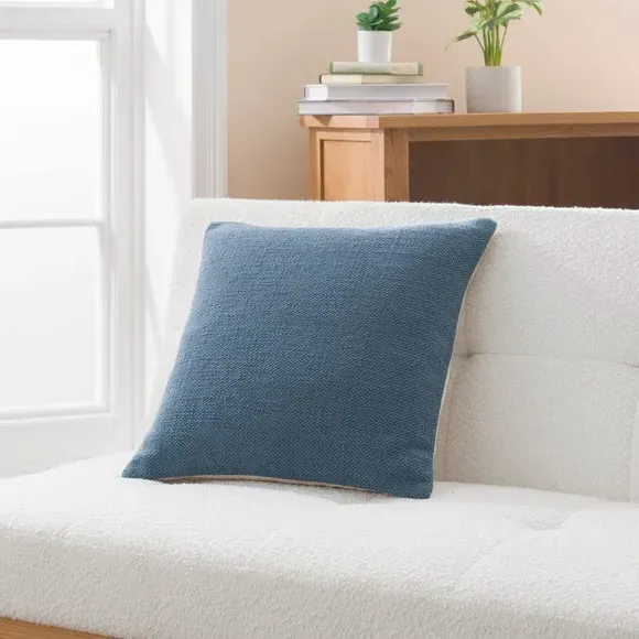 Square Cushion with Zip - Pacific Blue, Cotton image