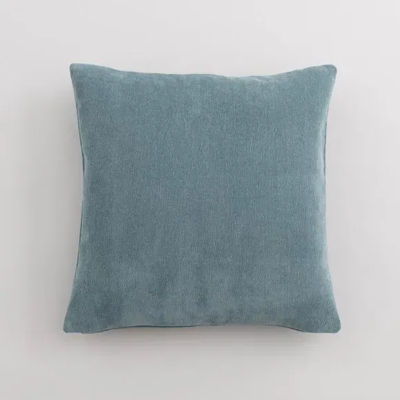 Square Cushion with Zip - Pacific Blue, Velour