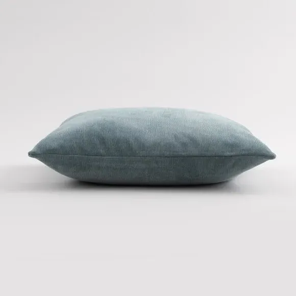 Square Cushion with Zip - Pacific Blue, Velour