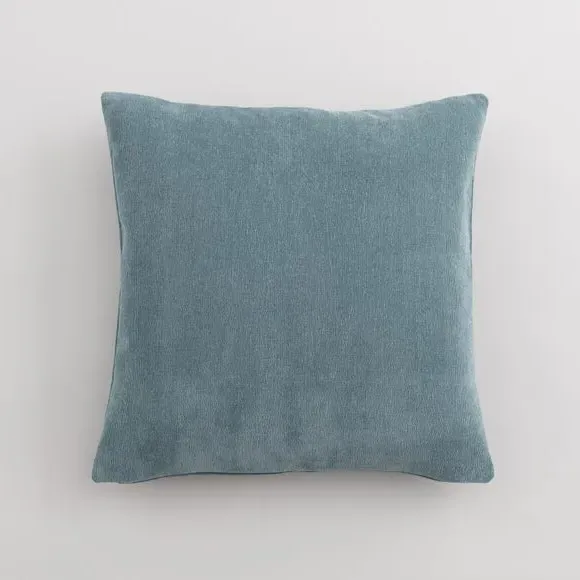 Square Cushion with Zip - Pacific Blue, Velour
