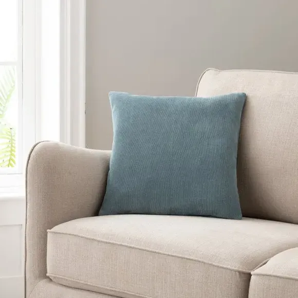 Square Cushion with Zip - Pacific Blue, Velour