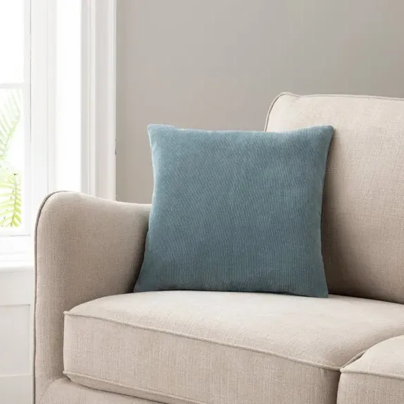 Square Cushion with Zip - Pacific Blue, Velour