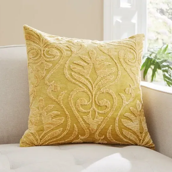 Square Cushion with Zip - Primrose, Chenille