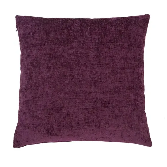 Square Cushion with Zip - Purple, Chenille