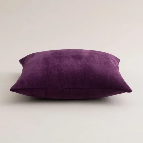 Square Cushion with Zip - Purple, Velour