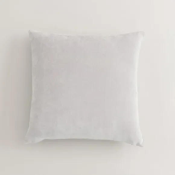 Square Cushion with Zip - Silver, Velour