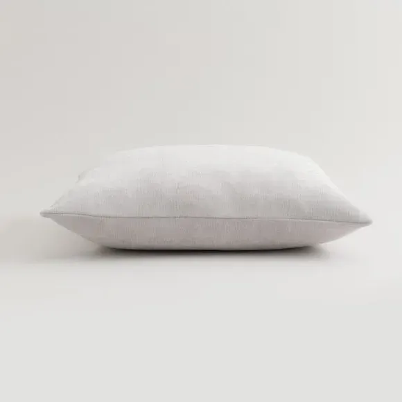 Square Cushion with Zip - Silver, Velour