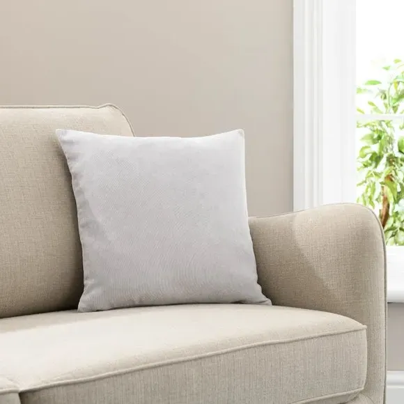 Square Cushion with Zip - Silver, Velour