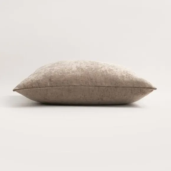 Square Cushion with Zip - Taupe, Chenille